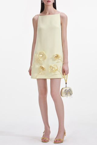 Aarnay Floral Appliqué Mini Dress