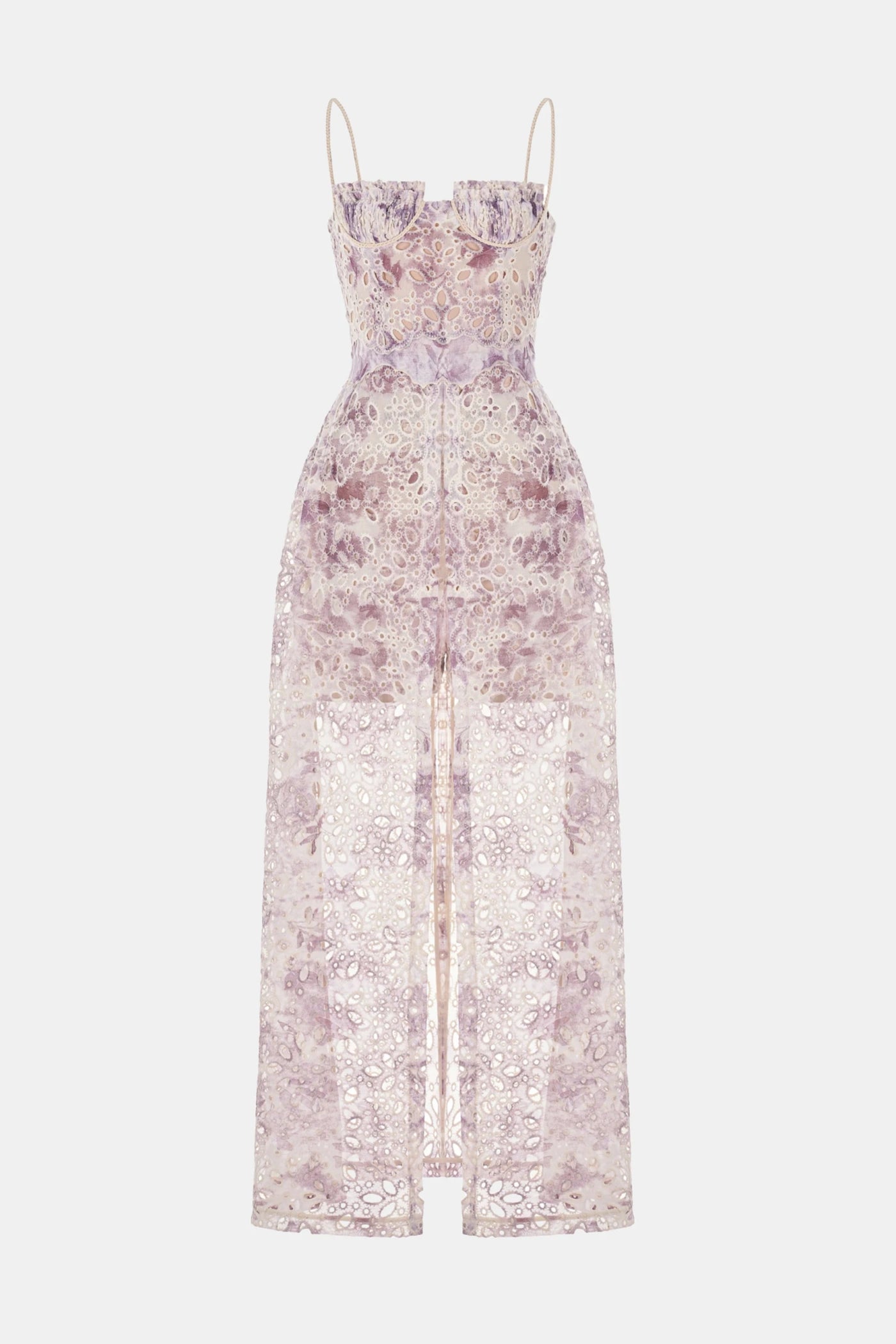 Abetzi Floral Embroidered Shorts & Maxi Dress Set - Purple
