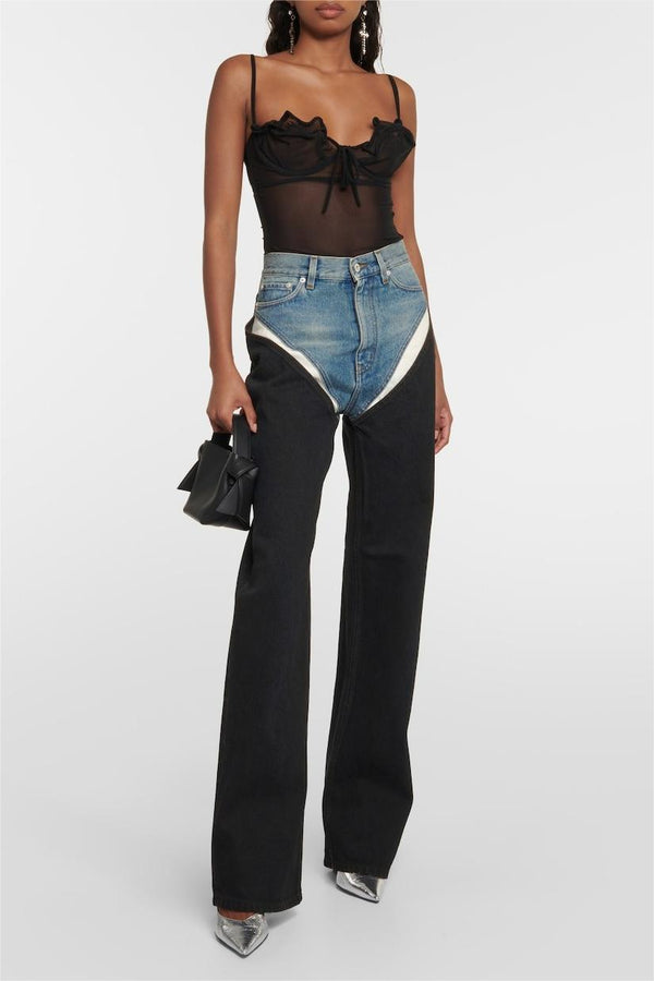 Annabelle Cutout Patchwork Jeans - Stellouette