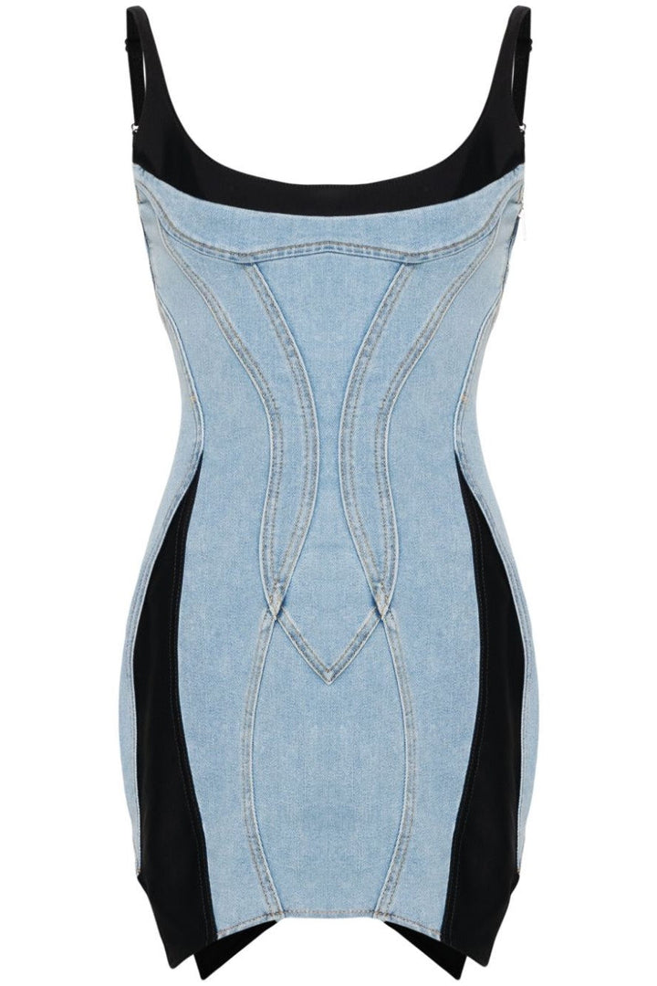 Anne Panelled Denim Mini Dress - Stellouette