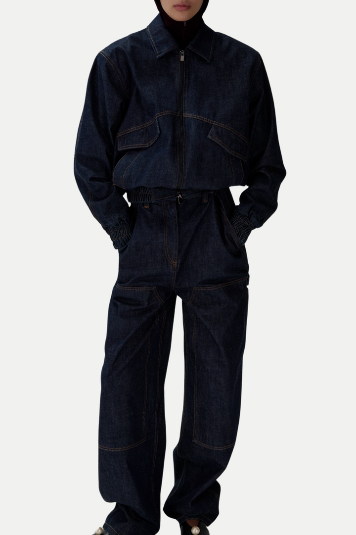 Austyan Denim Bomber Jacket - Stellouette