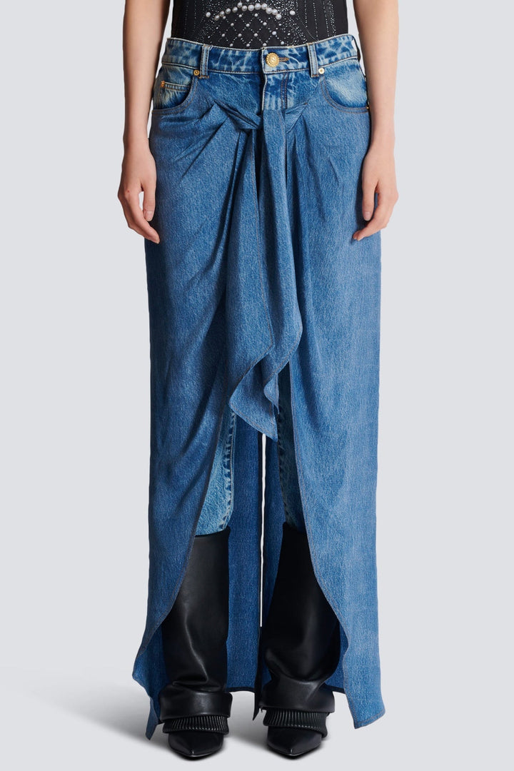 Austyn Jeans With Draped Skirt - Stellouette