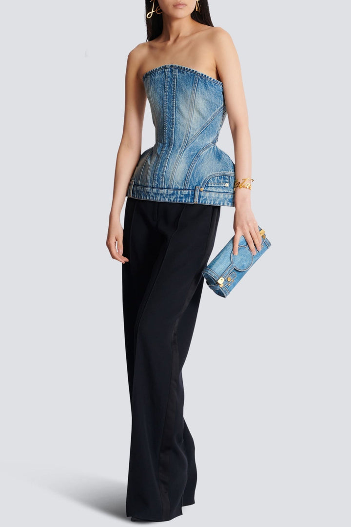 Austyn Structured Denim Bustier - Stellouette