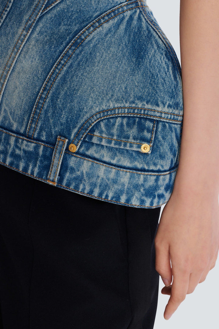 Austyn Structured Denim Bustier - Stellouette