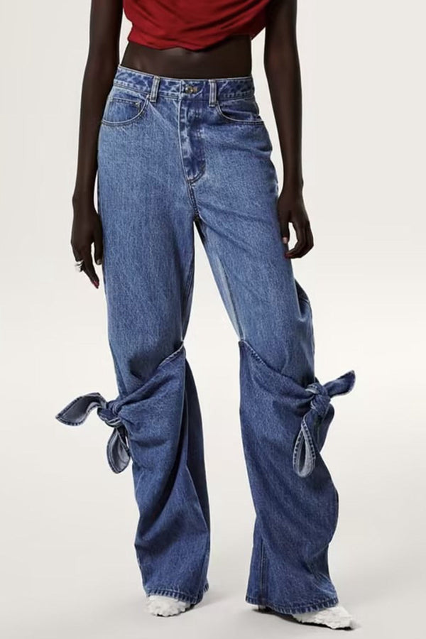Avalon Knot Lace Up Jeans - Stellouette