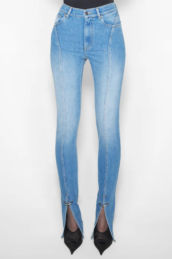 Aziza Split-hem Skinny Jeans
