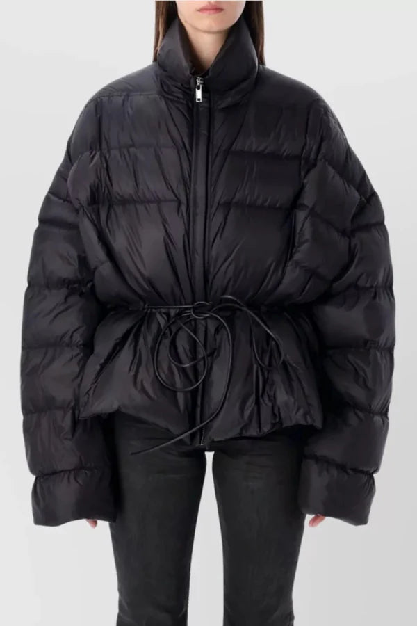 Berfara Quilted Drawstring Jacket - Black