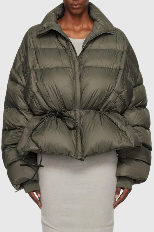 Berfara Quilted Drawstring Jacket - Green