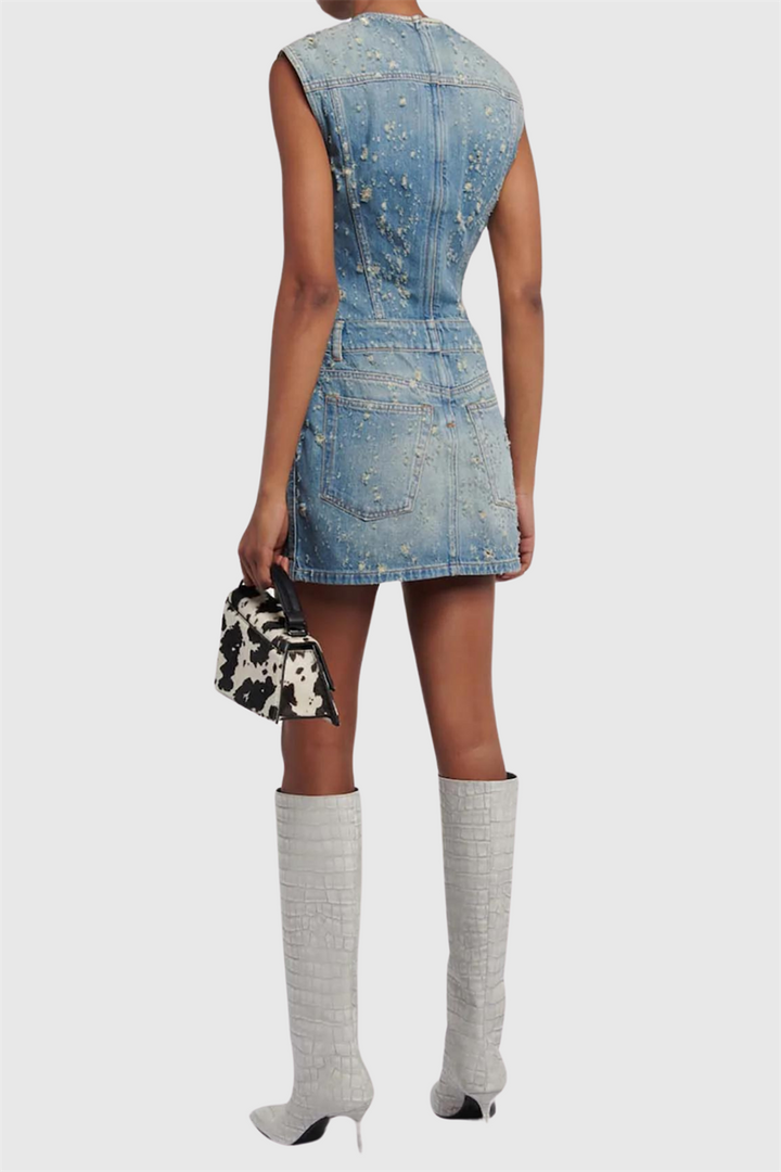 Braela Denim Sleeveless Mini Dress - Stellouette