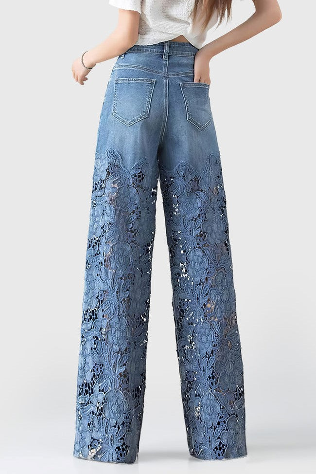 Camila Lace Patchwork Jeans - Stellouette