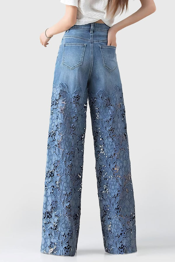 Camila Lace Patchwork Jeans - Stellouette