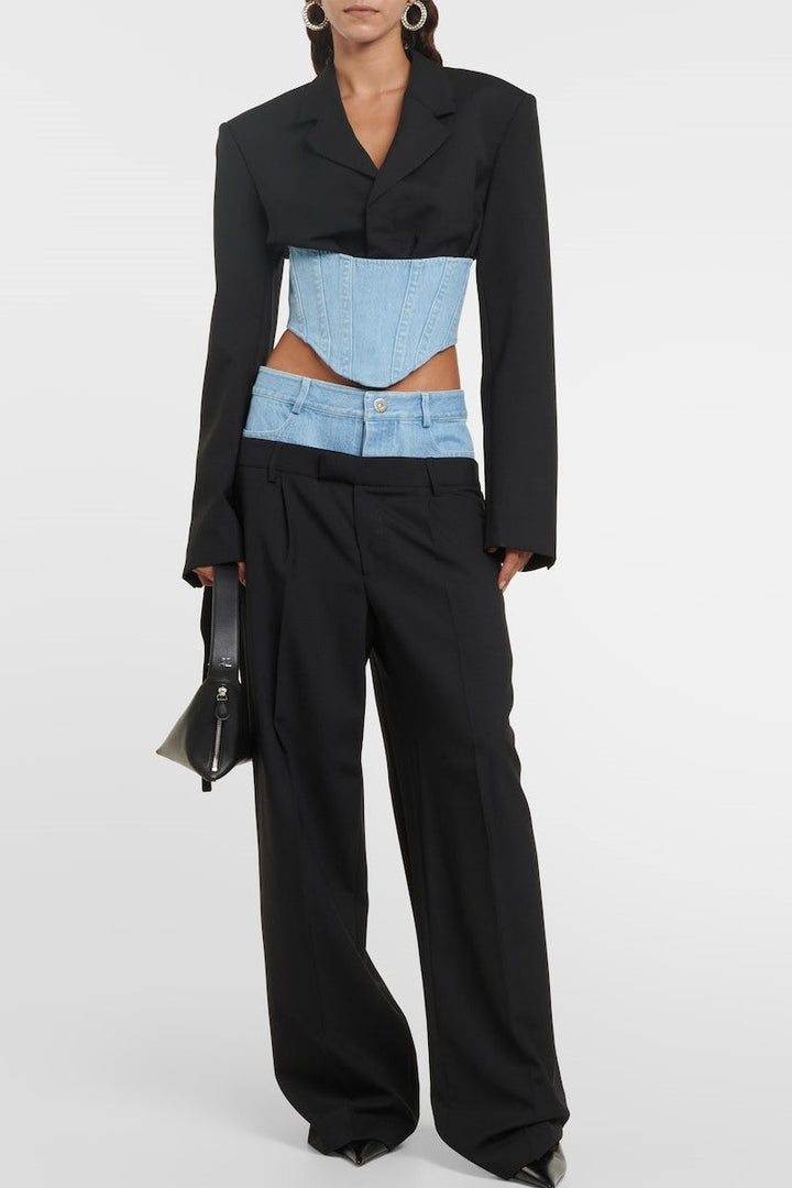 Catalina Patchwork Denim Pants and Top - Stellouette