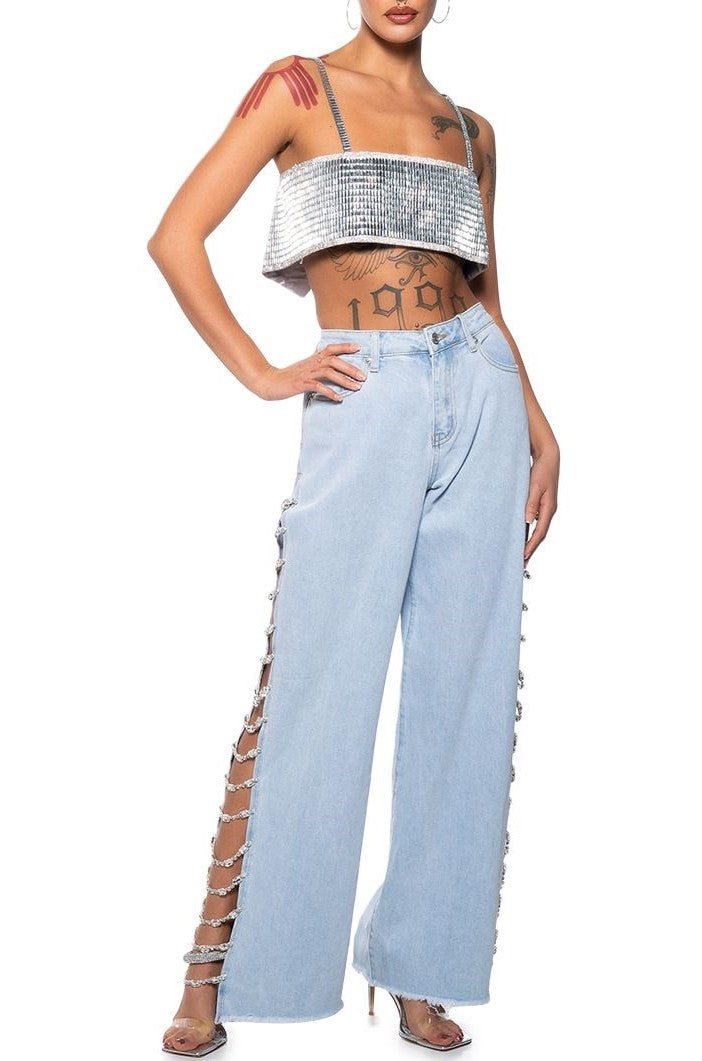 Cataya Diamnate Split Jeans - Stellouette
