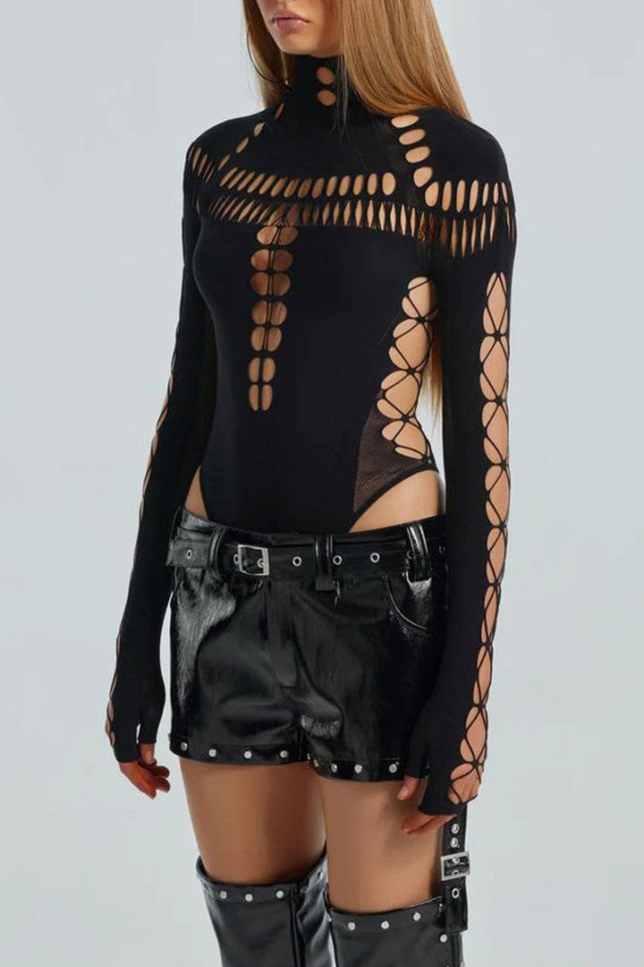 Dayana Hollow Cobweb Bodysuit - Stellouette