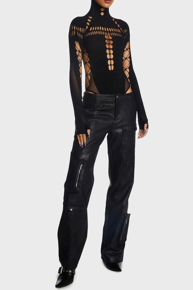 Dayana Hollow Cobweb Bodysuit - Stellouette