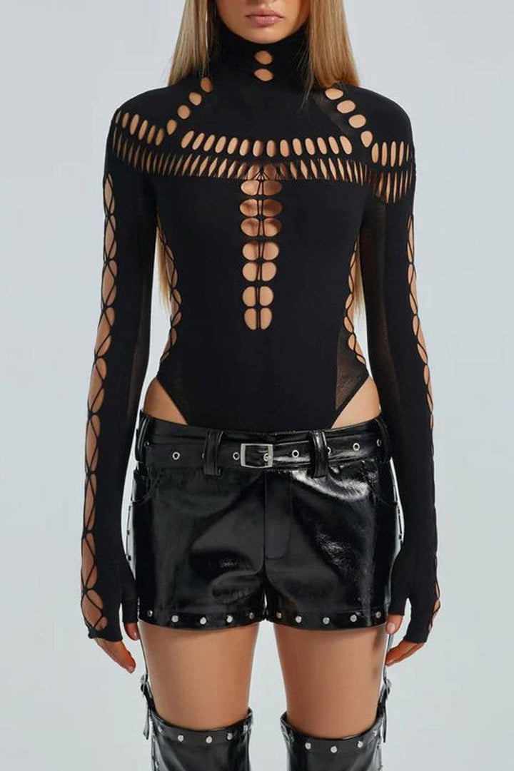 Dayana Hollow Cobweb Bodysuit - Stellouette