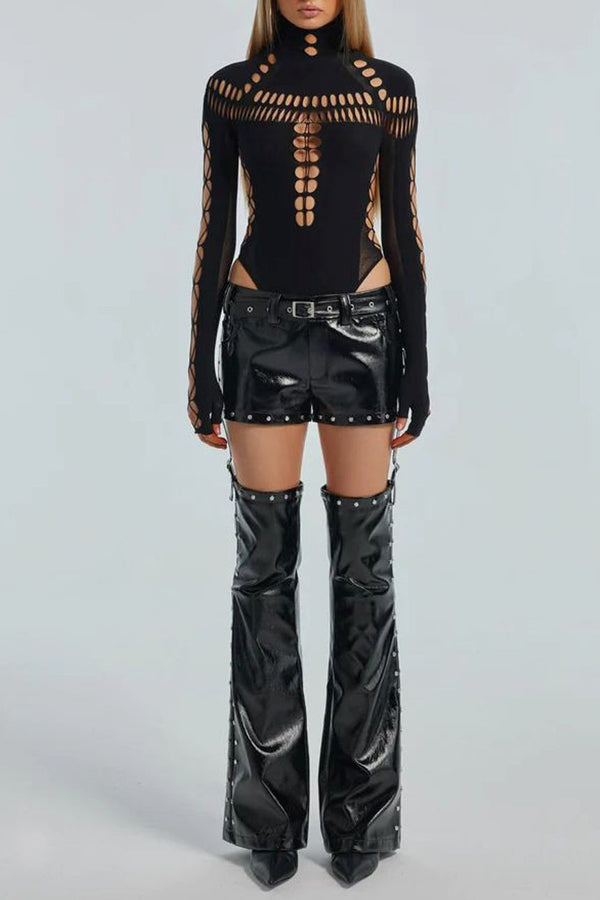 Dayana Hollow Cobweb Bodysuit - Stellouette