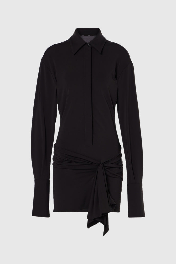 Dehaia Plunge Cutout Ruched Mini Dress - Black - Stellouette