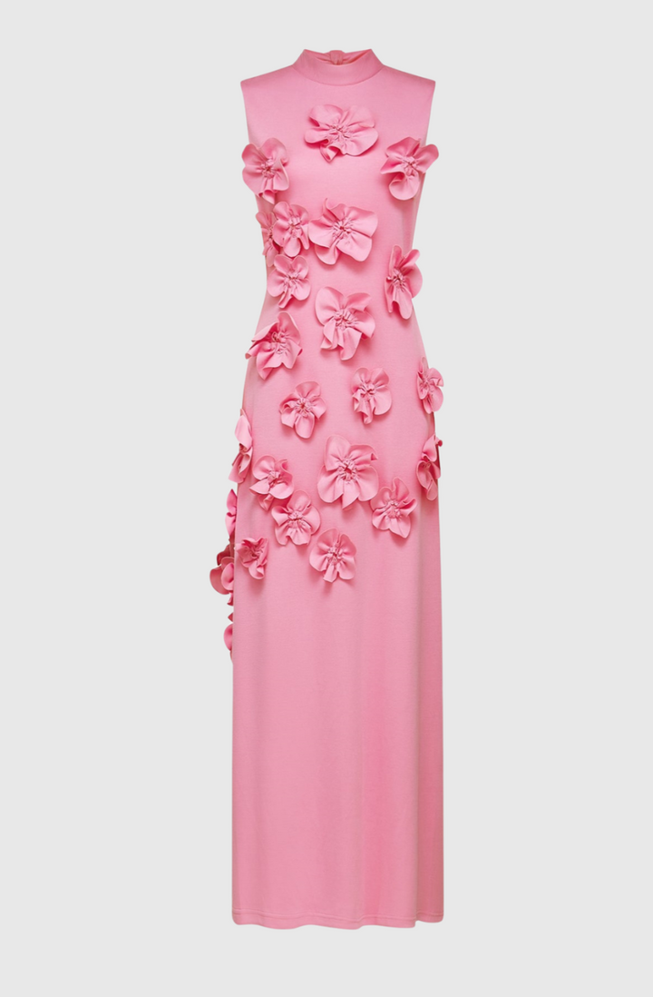 Dekeda Floral Appliqué Bow-tie Sleeveless Maxi Dress - Stellouette