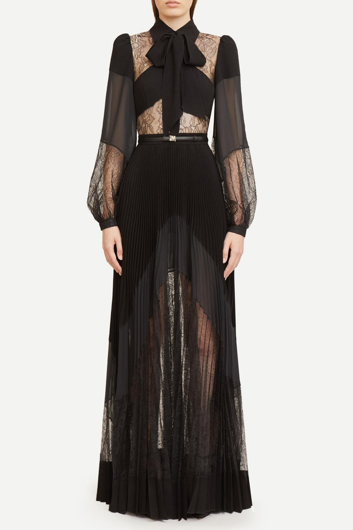 Dimaia Lace Pleated Maxi Dress - Stellouette