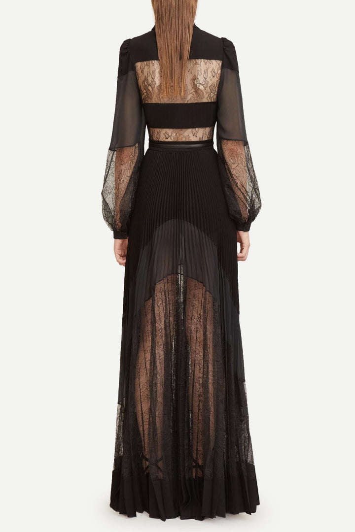 Dimaia Lace Pleated Maxi Dress - Stellouette