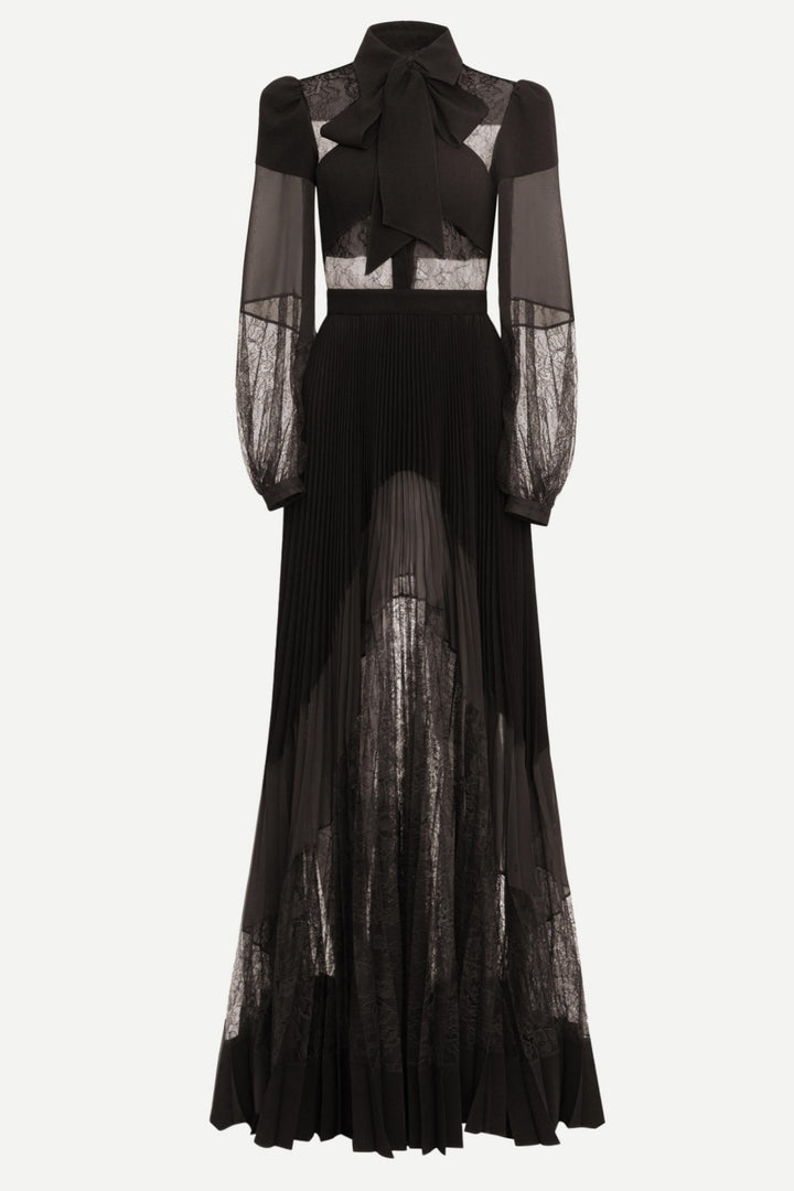 Dimaia Lace Pleated Maxi Dress - Stellouette