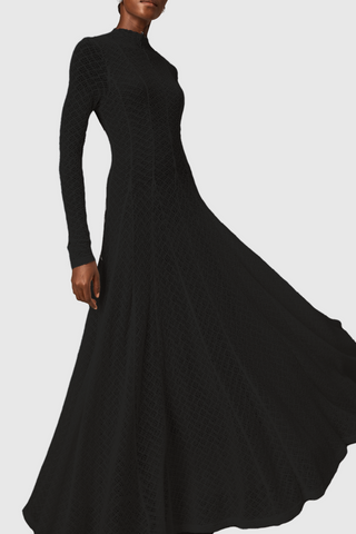 Dodiya Wavy-pattern Lace Maxi Dress - Black