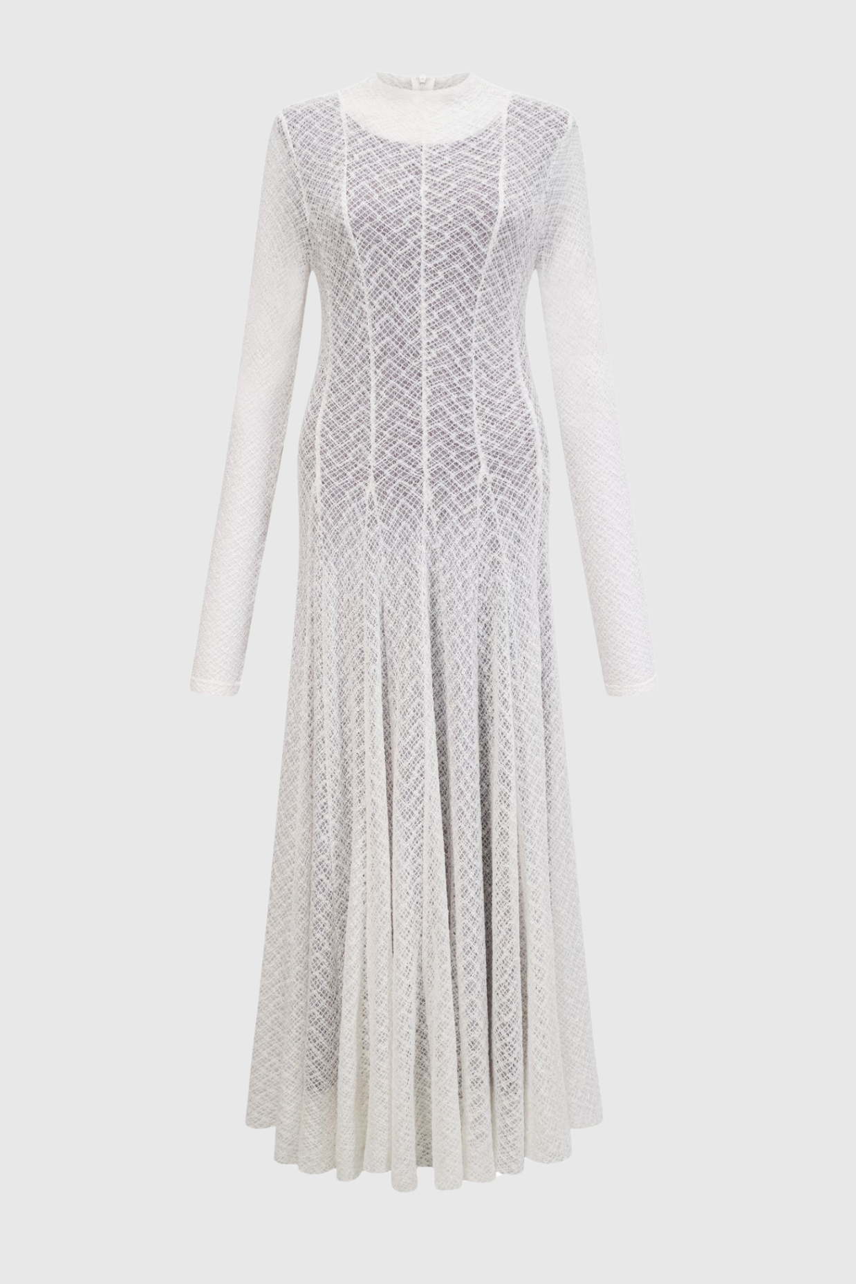 Dodiya Wavy-pattern Lace Maxi Dress - White