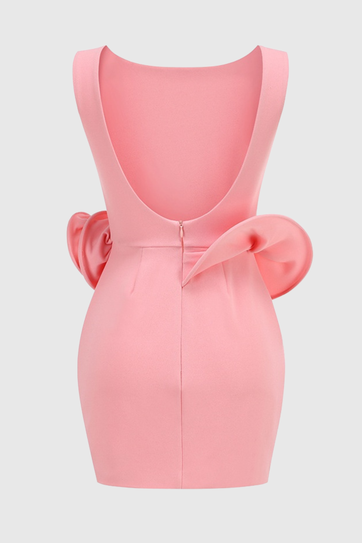 Eadwiella Floral Appliqué Backless Mini Dress