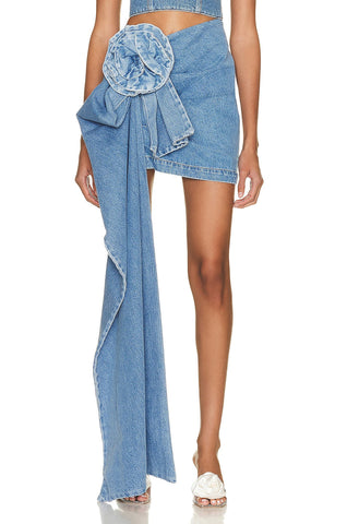Elianna Floral Denim Mini Skirt