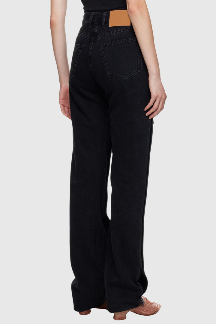 Emmalyn Patchwork Button Jeans - Black - Stellouette