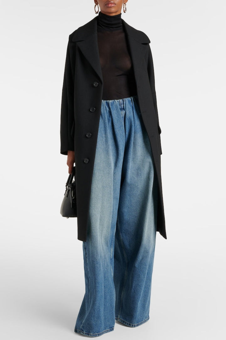 Emryn Ruched Wide-leg Jeans - Stellouette