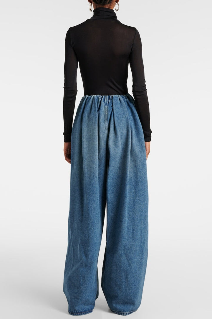 Emryn Ruched Wide-leg Jeans - Stellouette