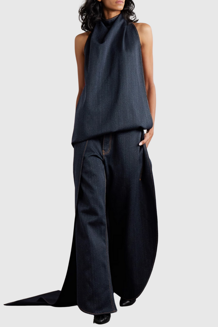 Erlinda Round Jeans-Black - Stellouette