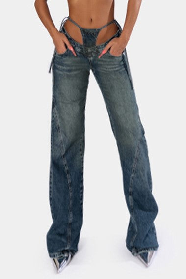 Eva Lace Up Jeans - Stellouette