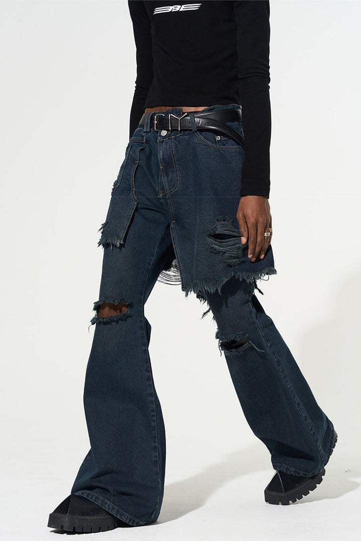 Freesia Torn Fringe Patchwork Jeans - Stellouette