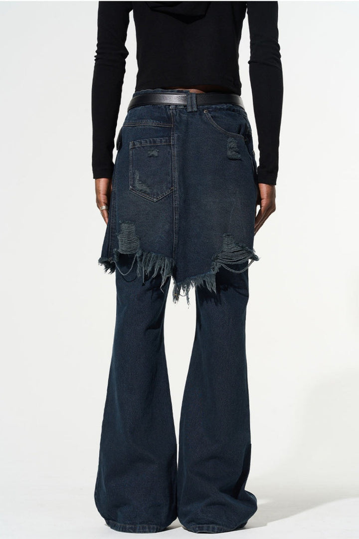 Freesia Torn Fringe Patchwork Jeans - Stellouette