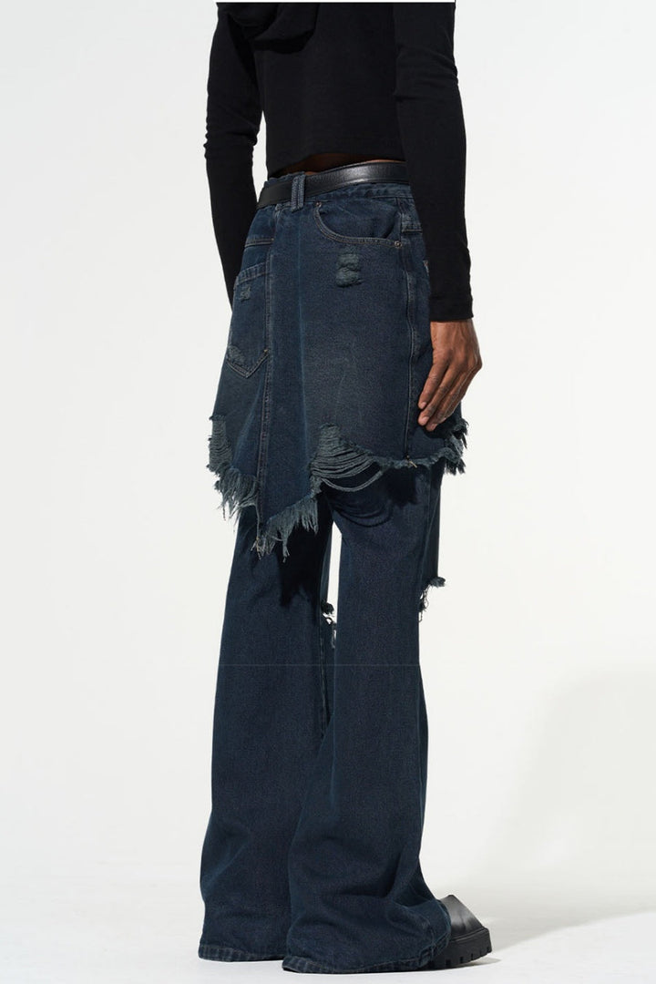 Freesia Torn Fringe Patchwork Jeans - Stellouette