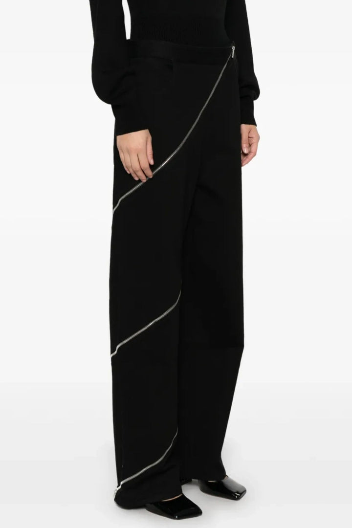 Gafna Spiral Zipper Jeans - Black - Stellouette