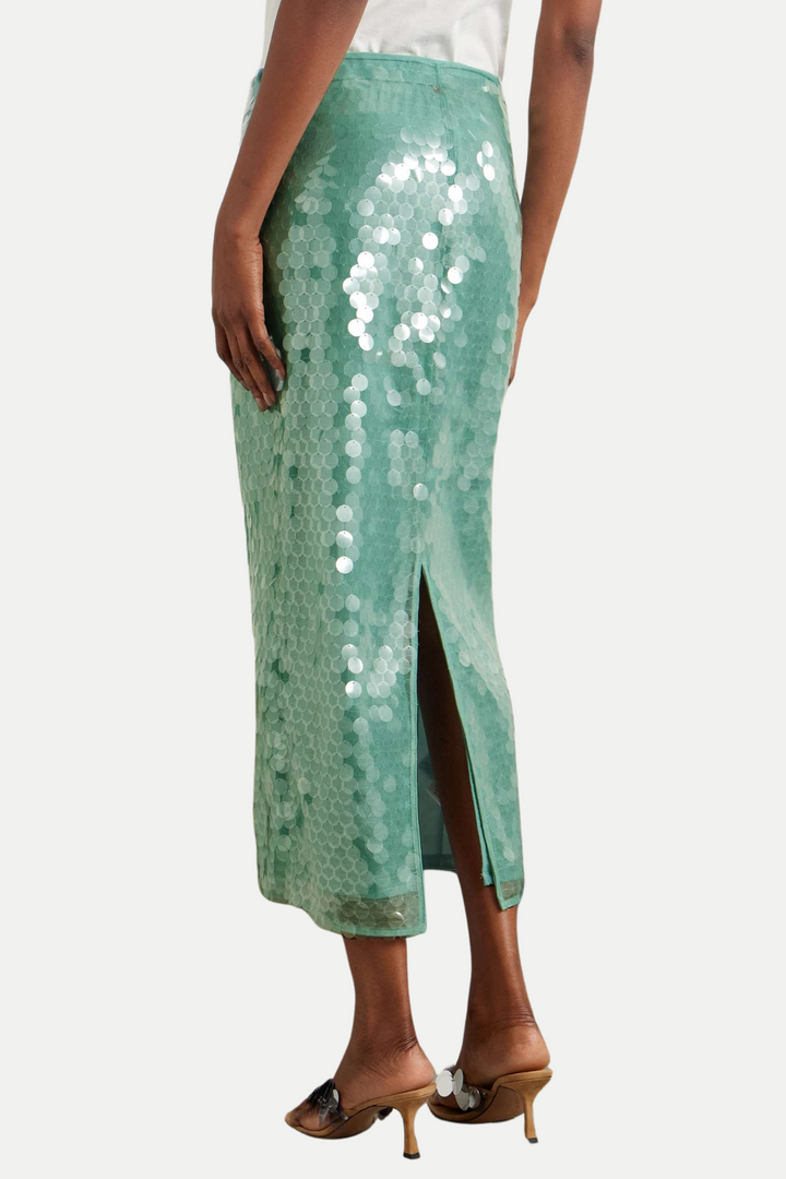 Gawaya Sequin Tulle Midi Skirt - Stellouette