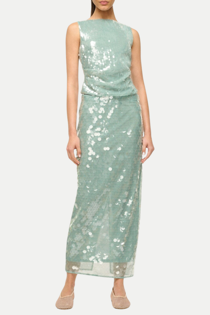 Gawaya Sequin Tulle Midi Skirt - Stellouette