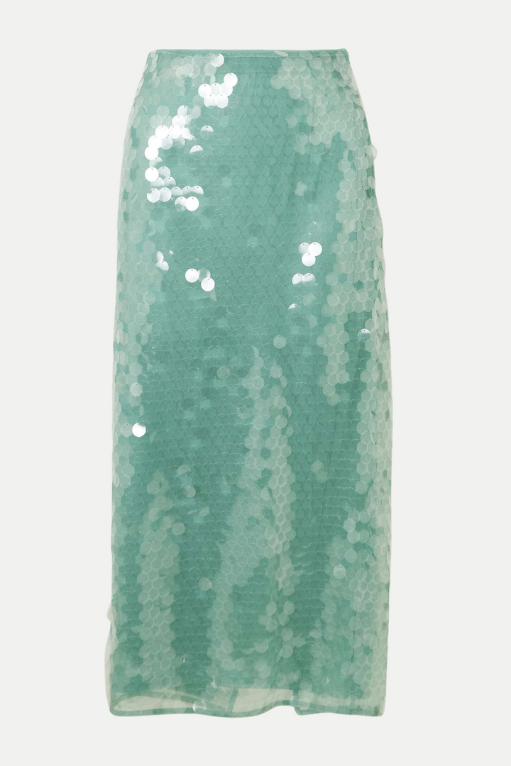Gawaya Sequin Tulle Midi Skirt - Stellouette