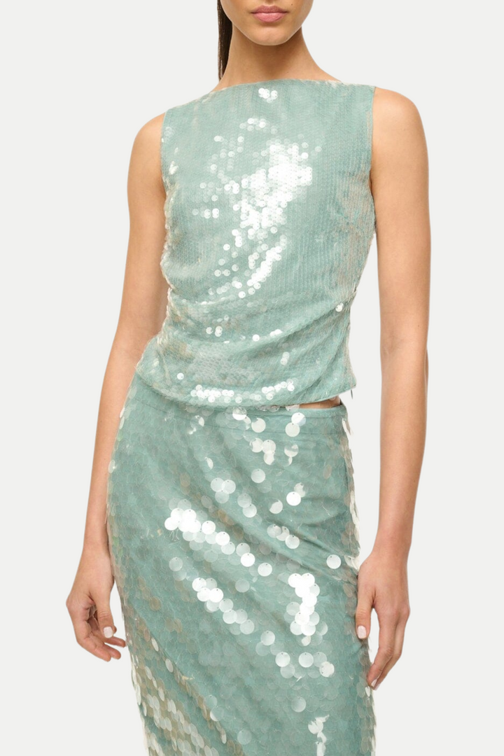 Gawaya Sequin Tulle Midi Skirt - Stellouette