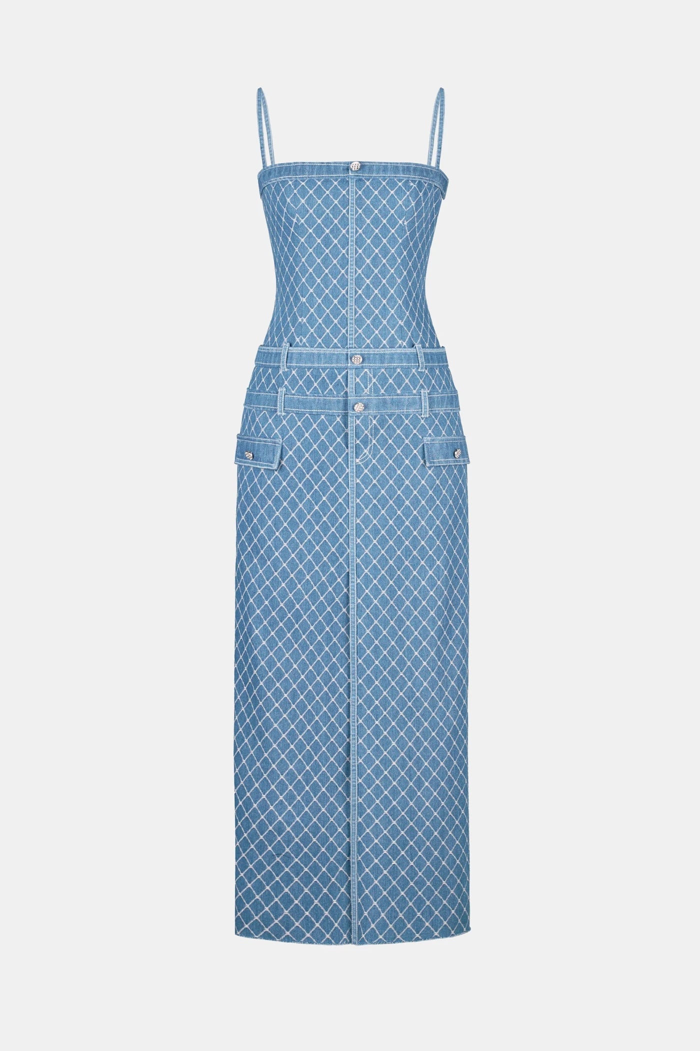Hullar Denim String Midi Dress