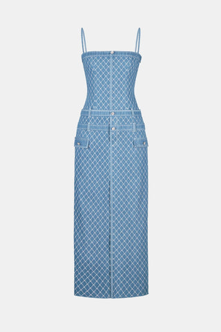 Hullar Denim String Midi Dress