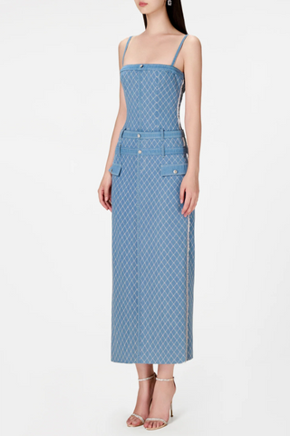 Hullar Denim String Midi Dress