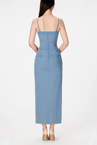 Hullar Denim String Midi Dress