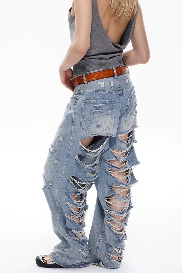 Jaida Destroyed Ripped Jeans - Stellouette