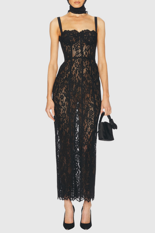 Jalana Lace Corset Midi Dress