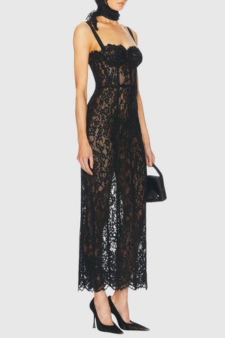 Jalana Lace Corset Midi Dress